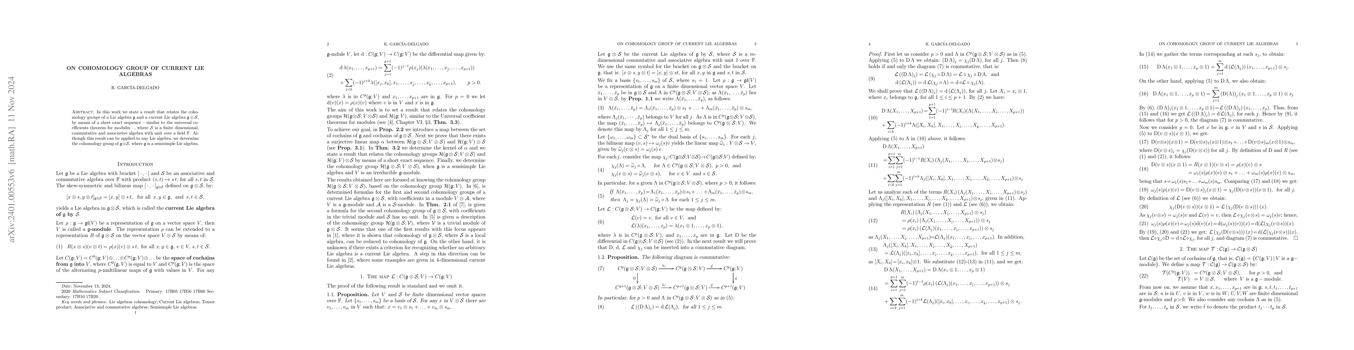 Thumbnail for Cohomology group of current Lie algebras