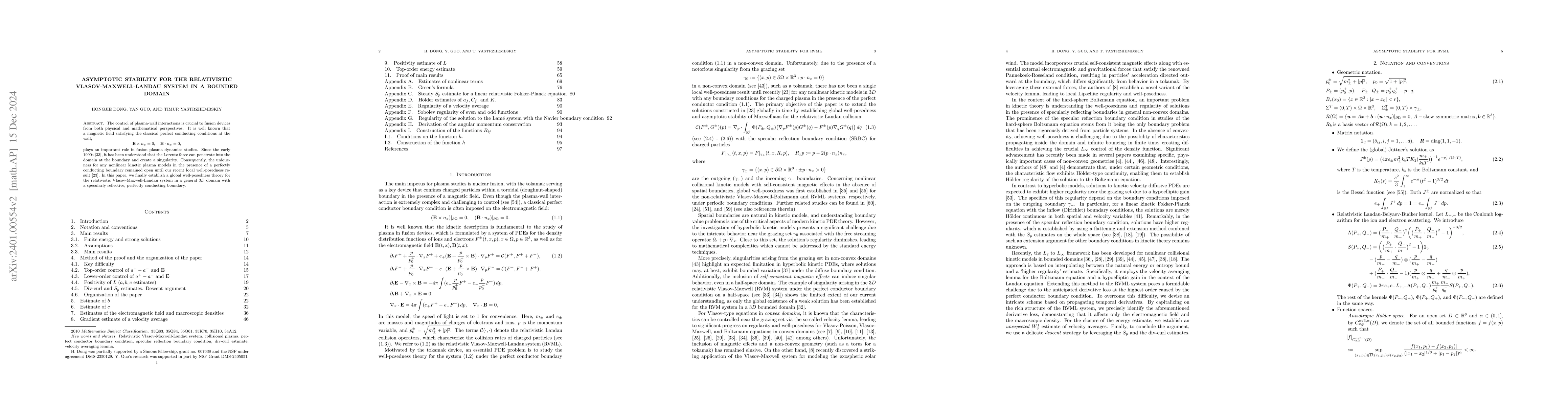 Thumbnail for Asymptotic Stability for Relativistic Vlasov-Maxwell-Landau System in
  Bounded Domain
