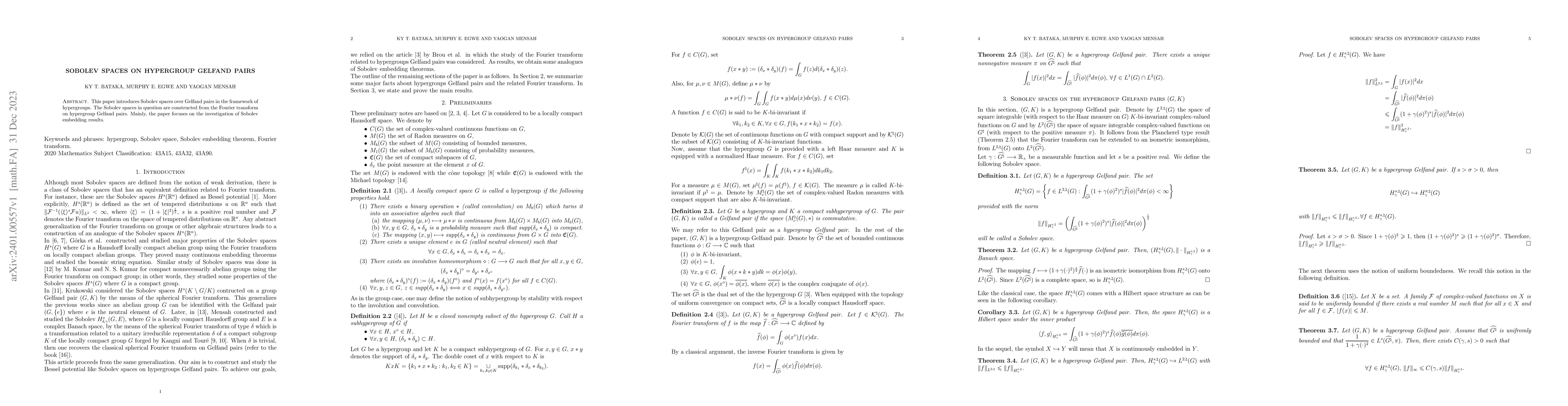 Thumbnail for Sobolev spaces on hypergroups Gelfand pairs