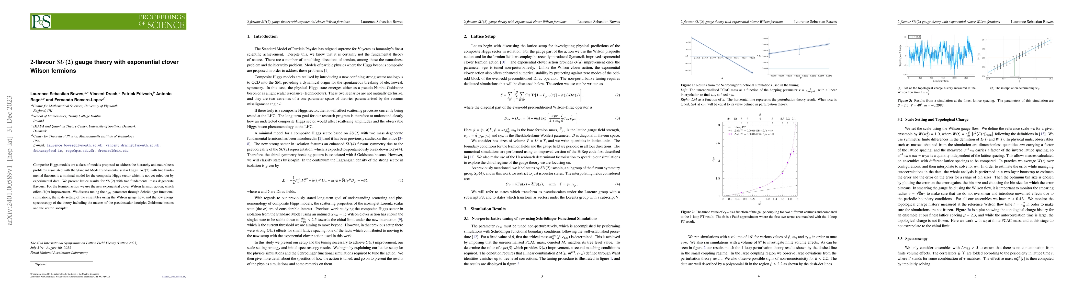 Thumbnail for 2-flavour $SU(2)$ gauge theory with exponential clover Wilson fermions