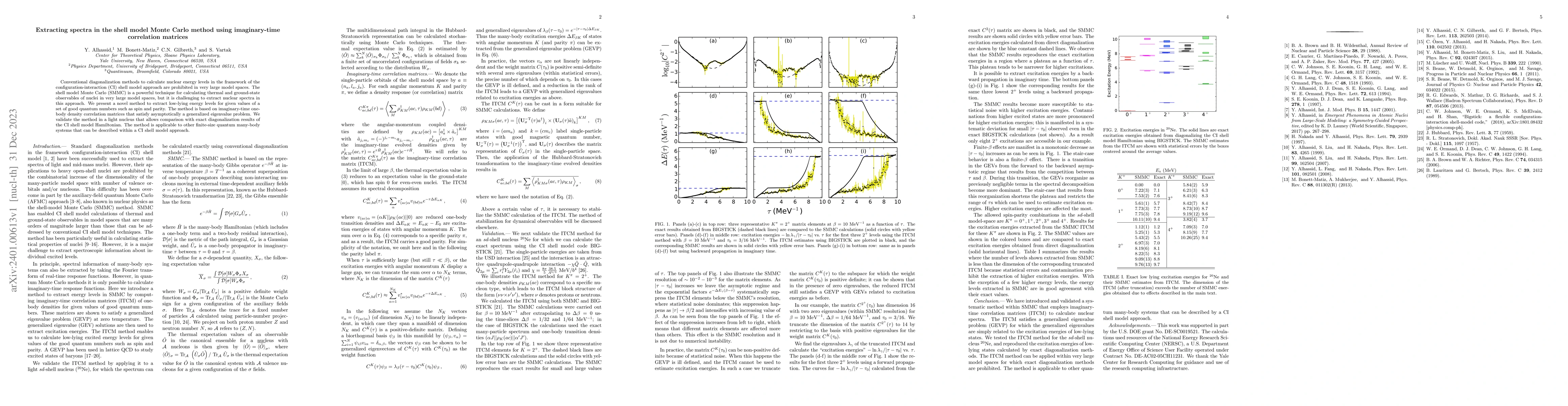 Thumbnail for Extracting spectra in the shell model Monte Carlo method using
  imaginary-time correlation matrices