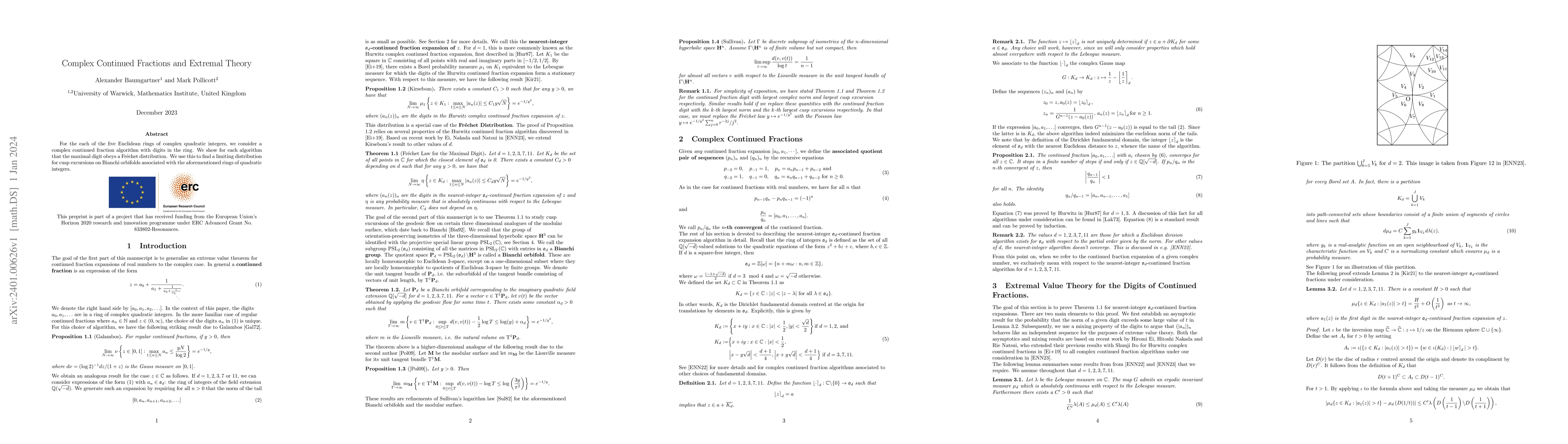 Thumbnail for Complex Continued Fractions and Extremal Theory