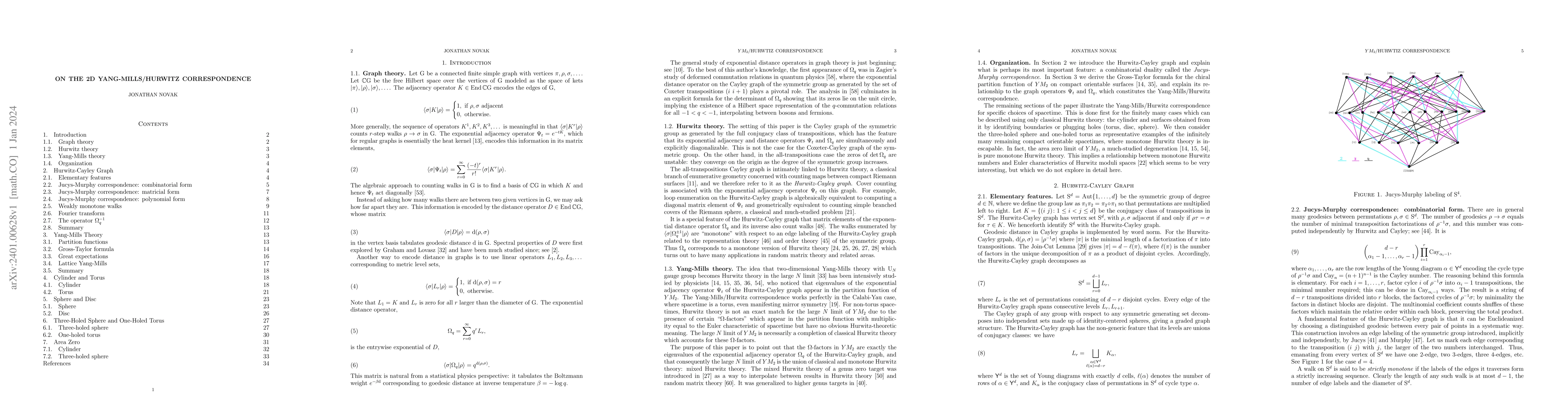 Thumbnail for On the 2D Yang-Mills/Hurwitz Correspondence