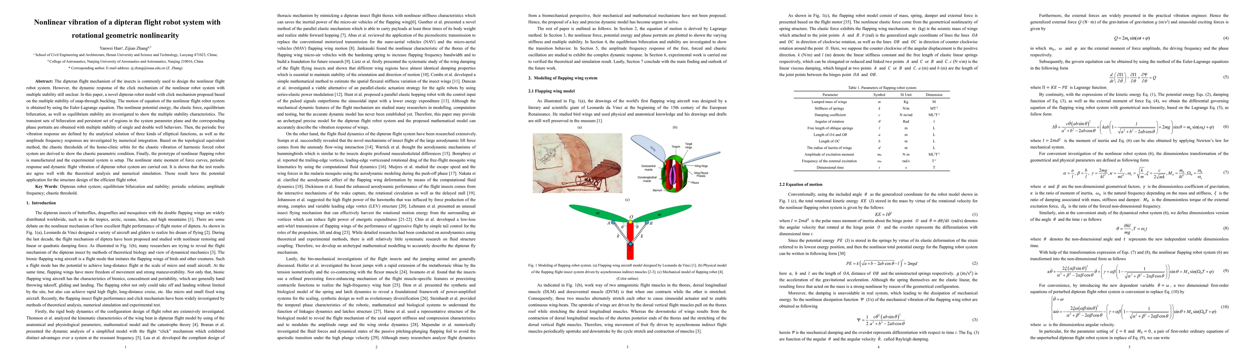 Thumbnail for Nonlinear vibration of a dipteran flight robot system with rotational
  geometric nonlinearity