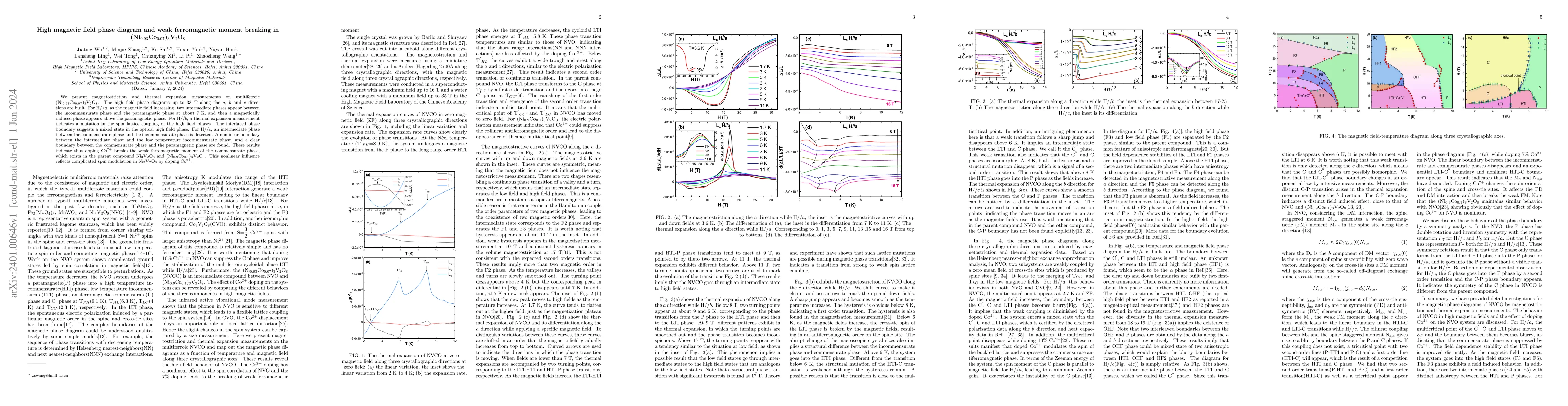 Thumbnail for High magnetic field phase diagram and weak FM breaking in
  (Ni0.93Co0.07)3V2O8
