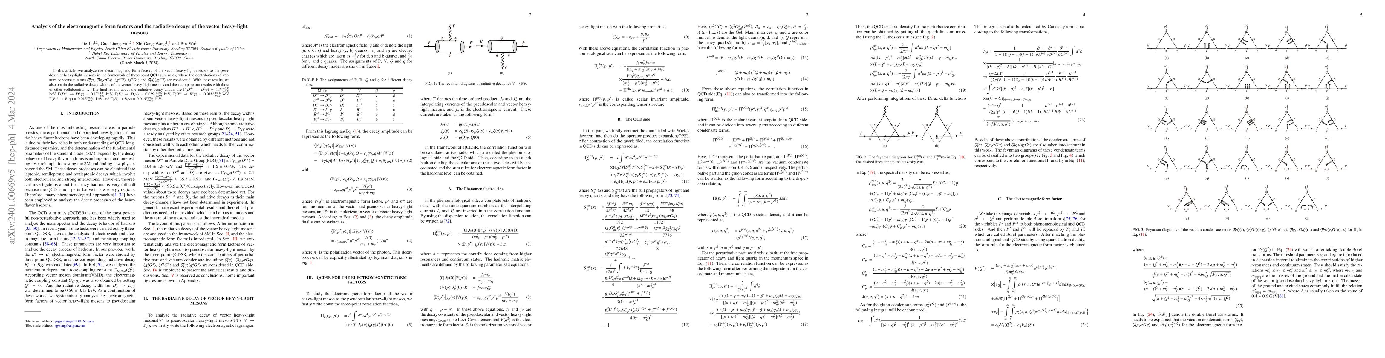 Thumbnail for Analysis of the electromagnetic form factors and the radiative decays of
  the vector heavy-light mesons