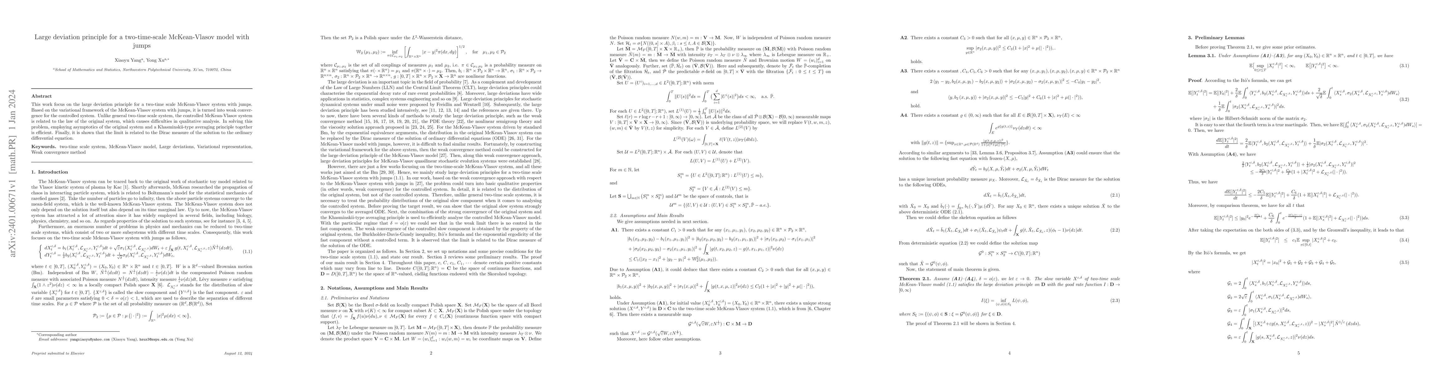 Thumbnail for Large deviation principle for a two-time-scale McKean-Vlasov model with
  jumps