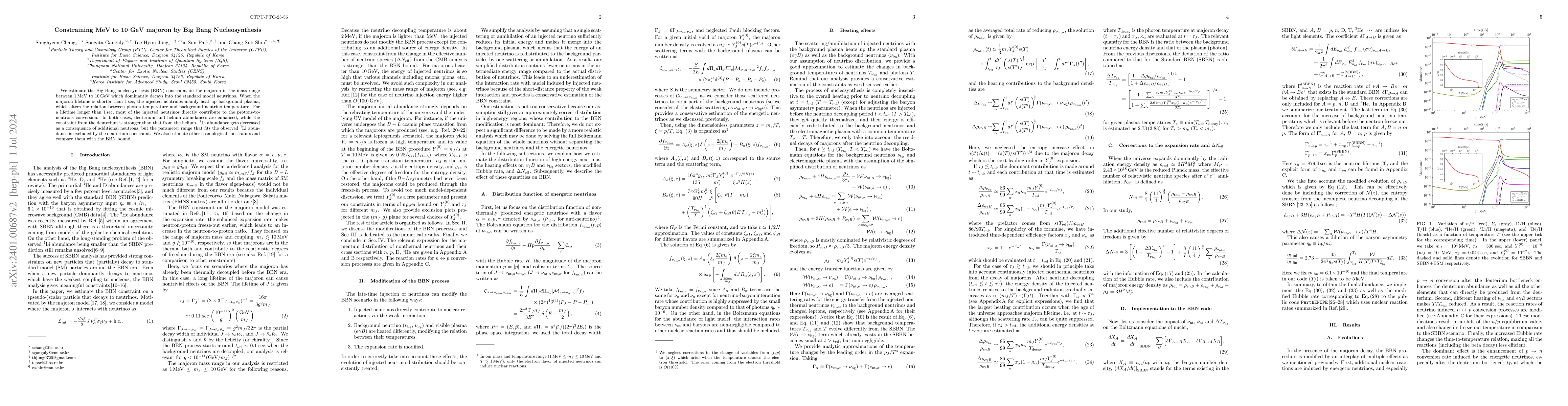 Thumbnail for Constraining MeV to 10 GeV majoron by Big Bang Nucleosynthesis