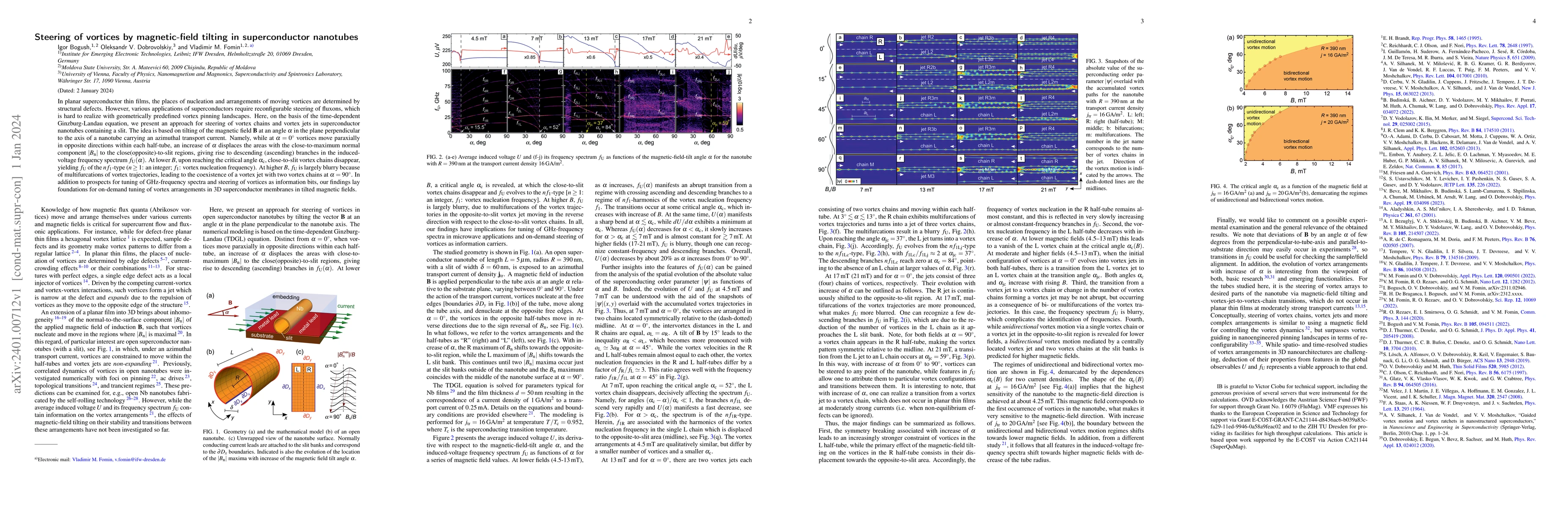 Thumbnail for Steering of vortices by magnetic-field tilting in superconductor
  nanotubes