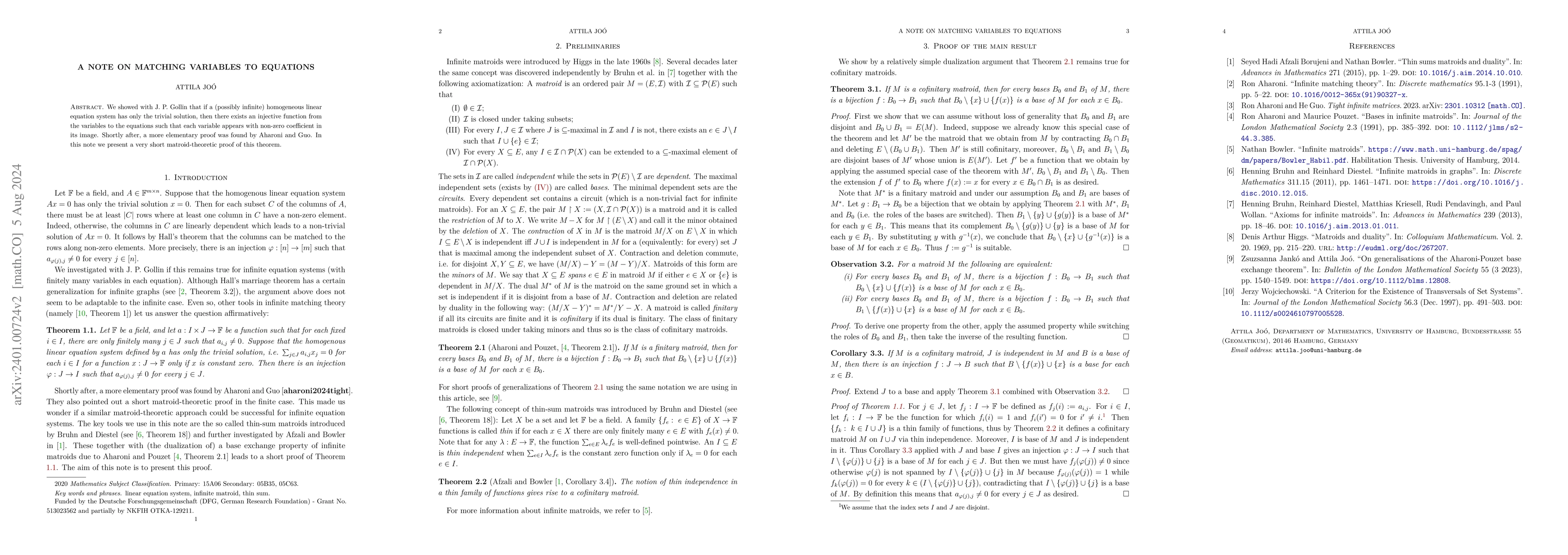 Thumbnail for A Note on Matching Variables to Equations