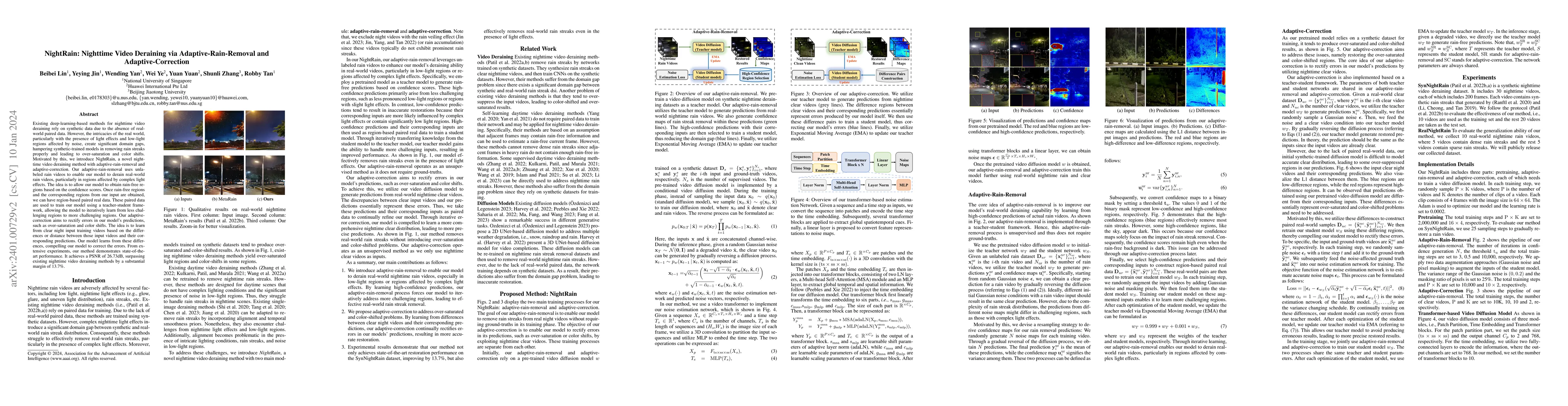Thumbnail for NightRain: Nighttime Video Deraining via Adaptive-Rain-Removal and
  Adaptive-Correction