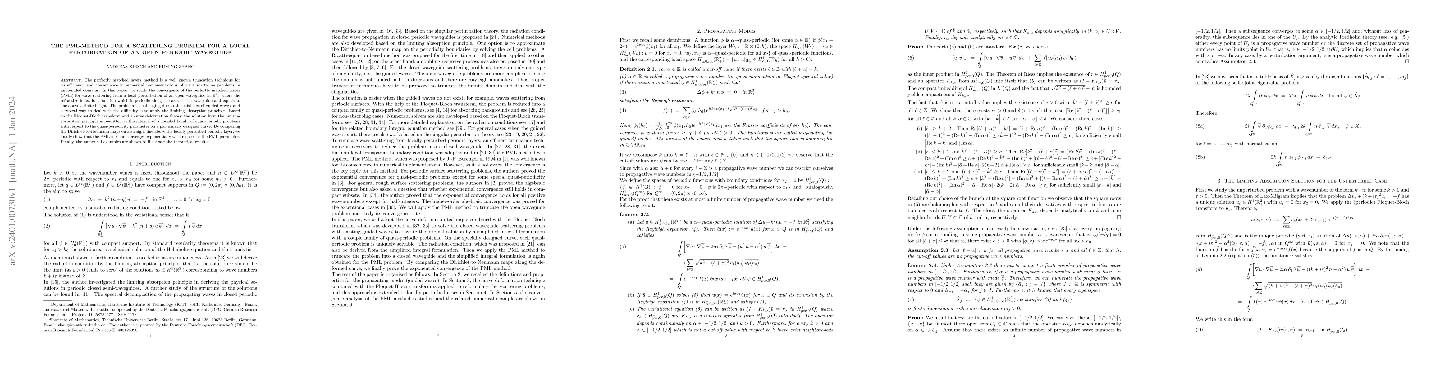Thumbnail for The PML-Method for a Scattering Problem for a Local Perturbation of an
  Open Periodic Waveguide