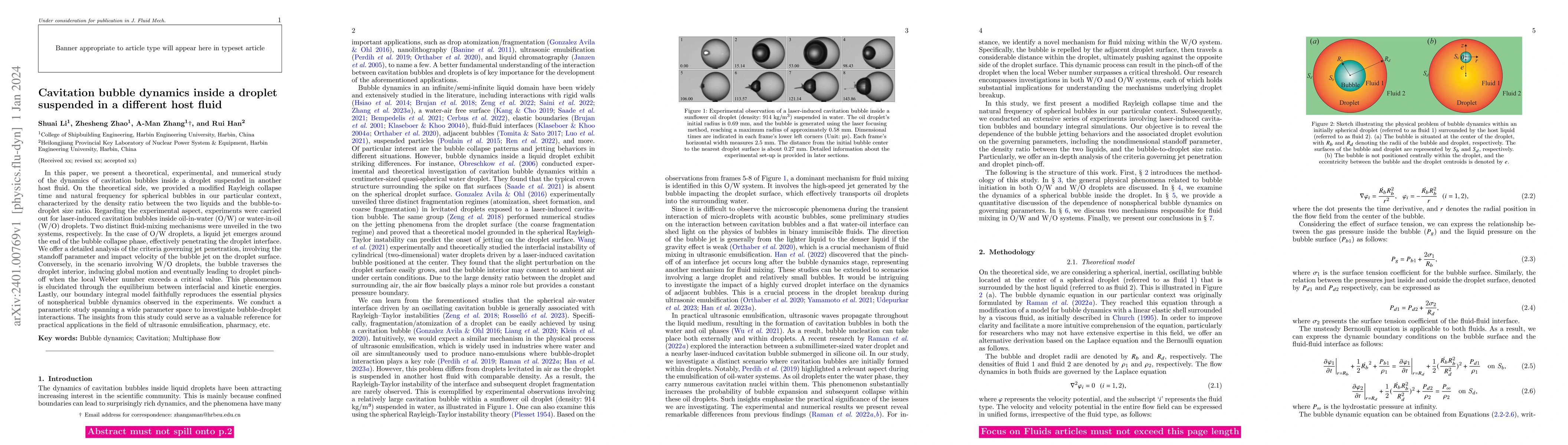 Thumbnail for Cavitation bubble dynamics inside a droplet suspended in a different
  host fluid