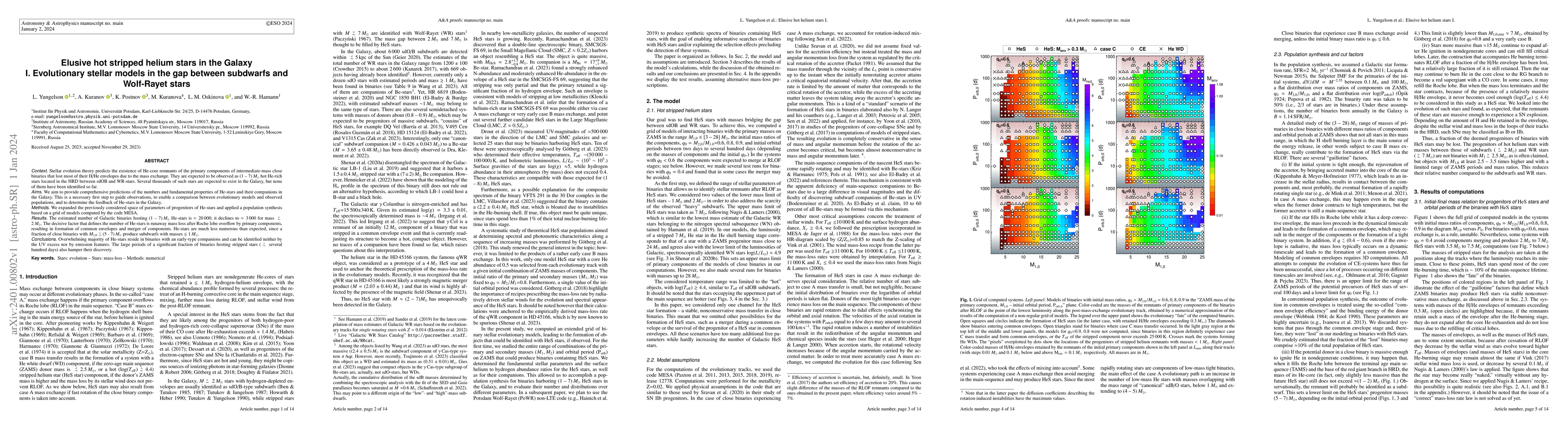 Thumbnail for Elusive hot stripped helium stars in the Galaxy I. Evolutionary stellar
  models in the gap between subdwarfs and Wolf-Rayet stars