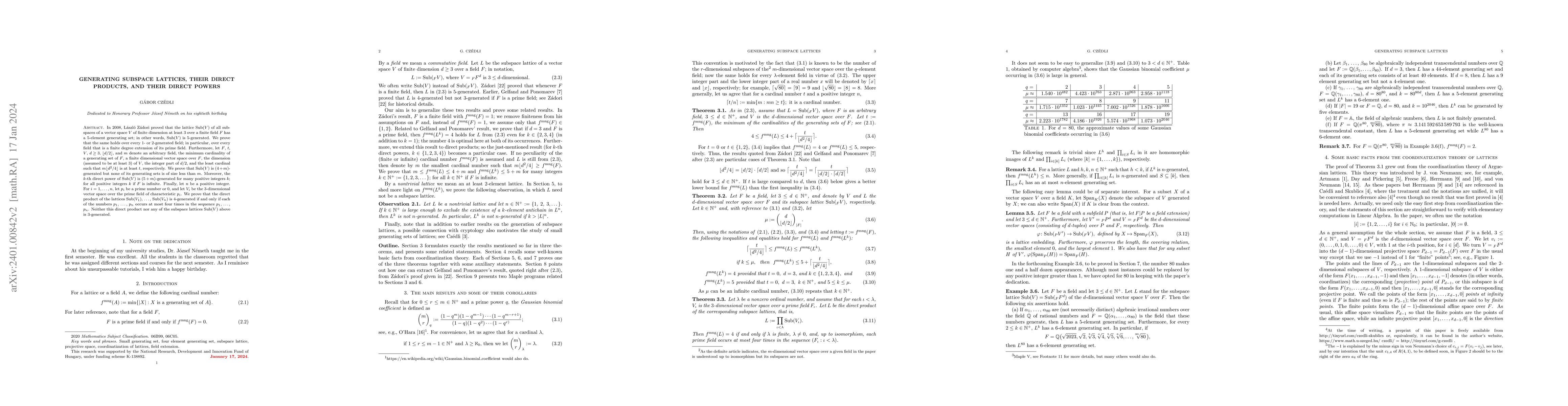 Thumbnail for Generating subspace lattices, their direct products, and their direct
  powers