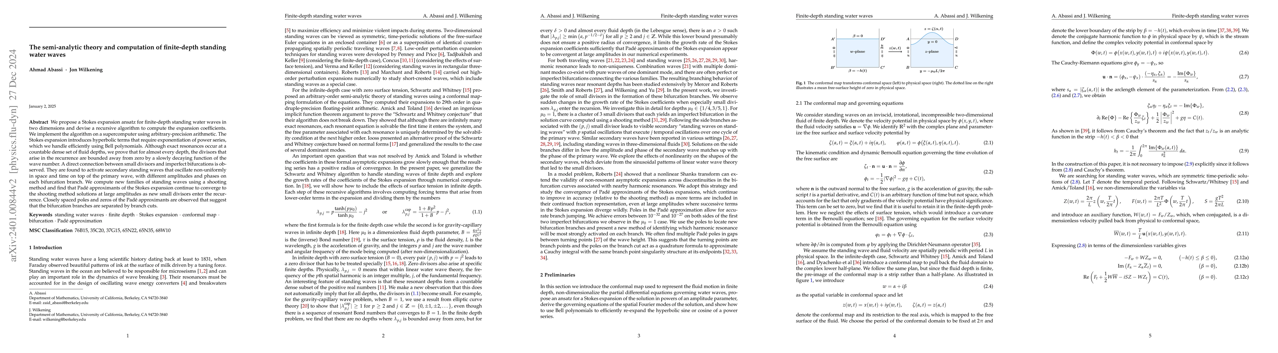 Thumbnail for The semi-analytic theory and computation of finite-depth standing water
  waves