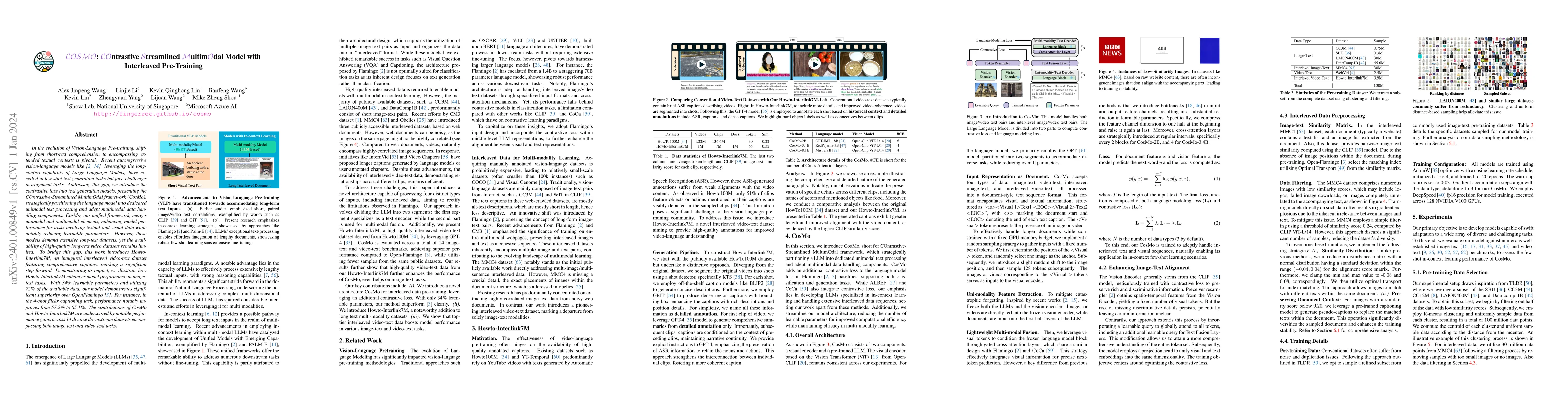 Thumbnail for COSMO: COntrastive Streamlined MultimOdal Model with Interleaved
  Pre-Training