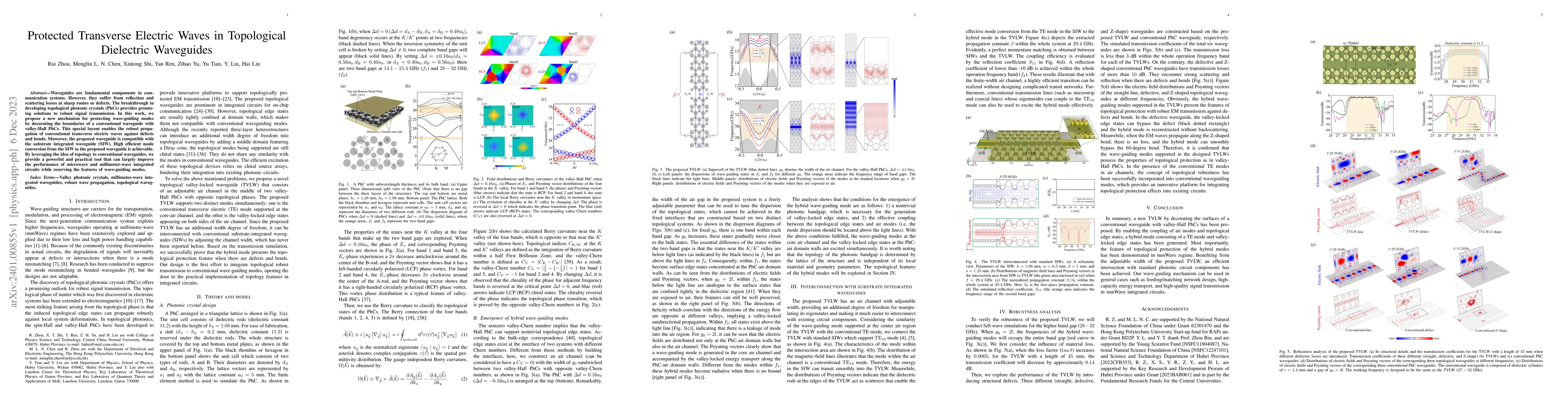 Thumbnail for Protected Transverse Electric Waves in Topological Dielectric Waveguides