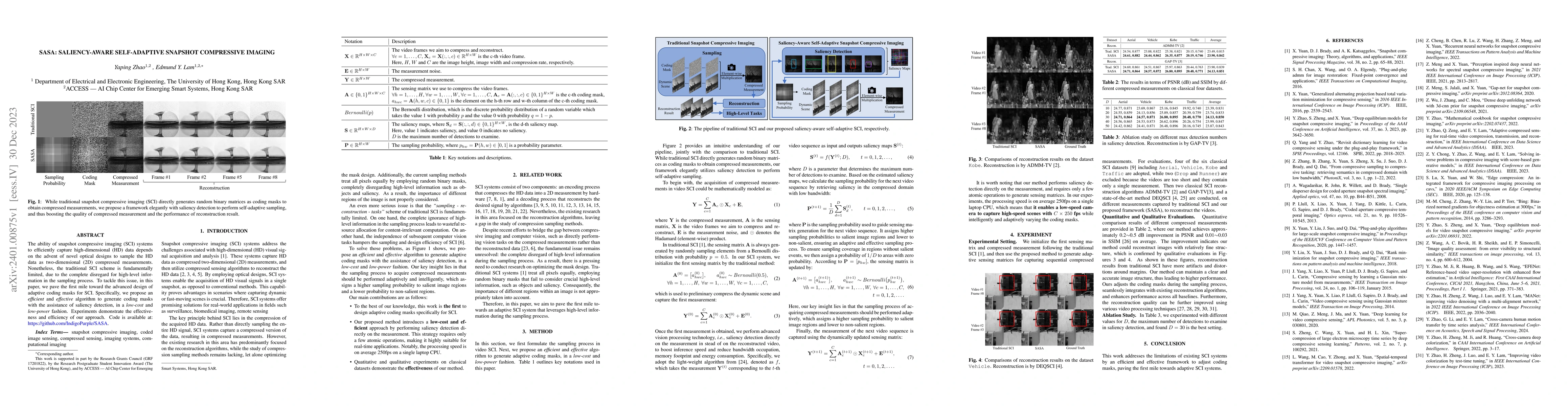 Thumbnail for SASA: Saliency-Aware Self-Adaptive Snapshot Compressive Imaging