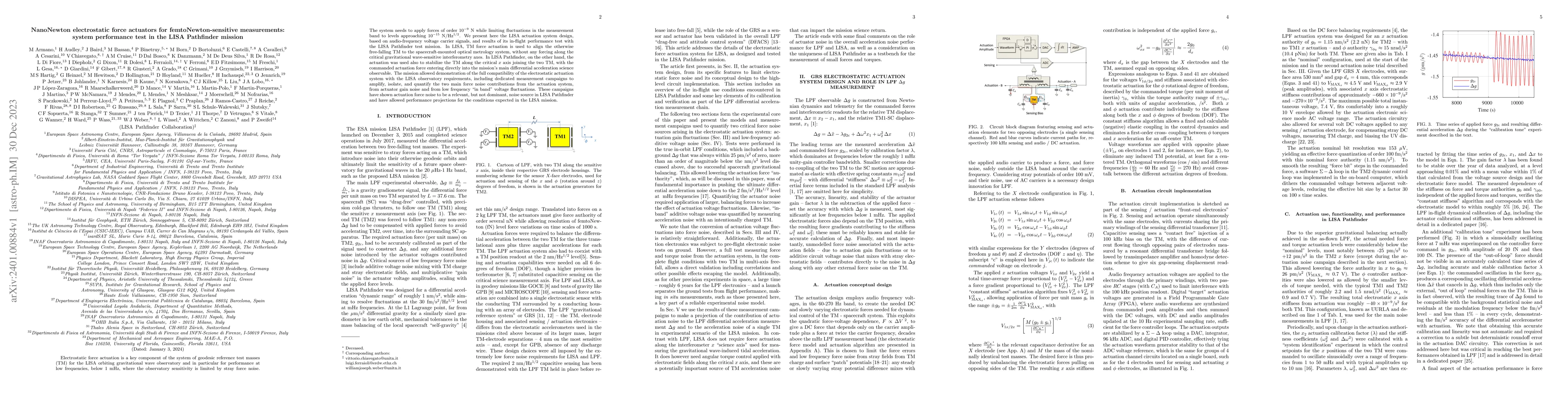 Thumbnail for NanoNewton electrostatic force actuators for femtoNewton-sensitive
  measurements: system performance test in the LISA Pathfinder mission