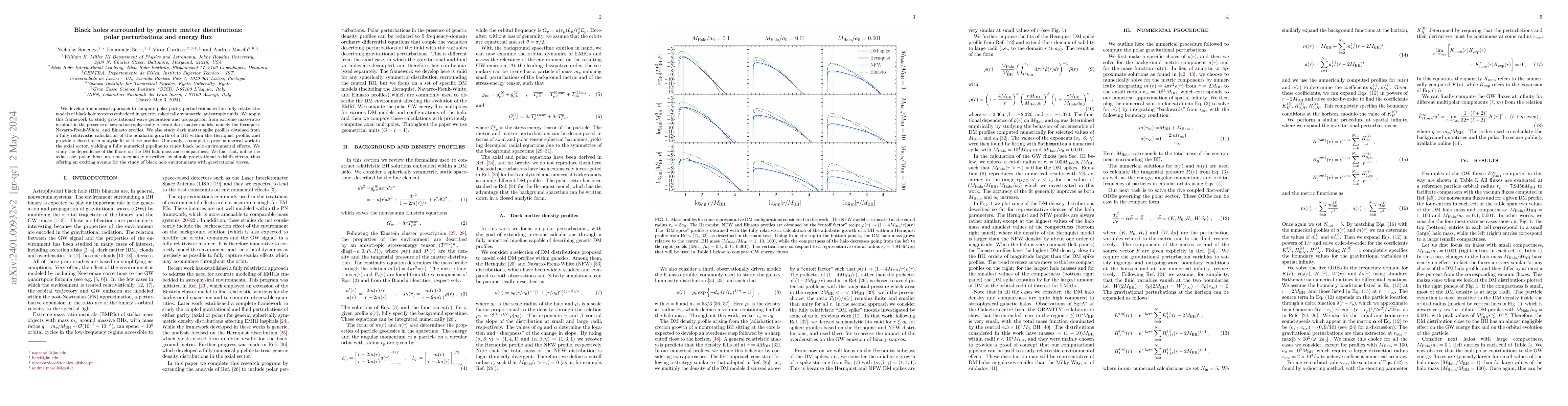 Thumbnail for Black holes surrounded by generic matter distributions: polar
  perturbations and energy flux