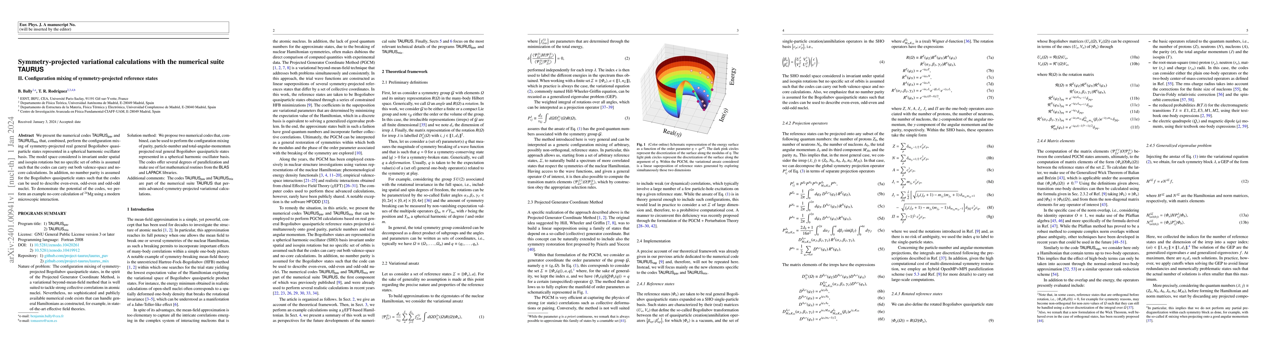 Thumbnail for Symmetry-projected variational calculations with the numerical suite
  TAURUS II. Configuration mixing of symmetry-projected reference states