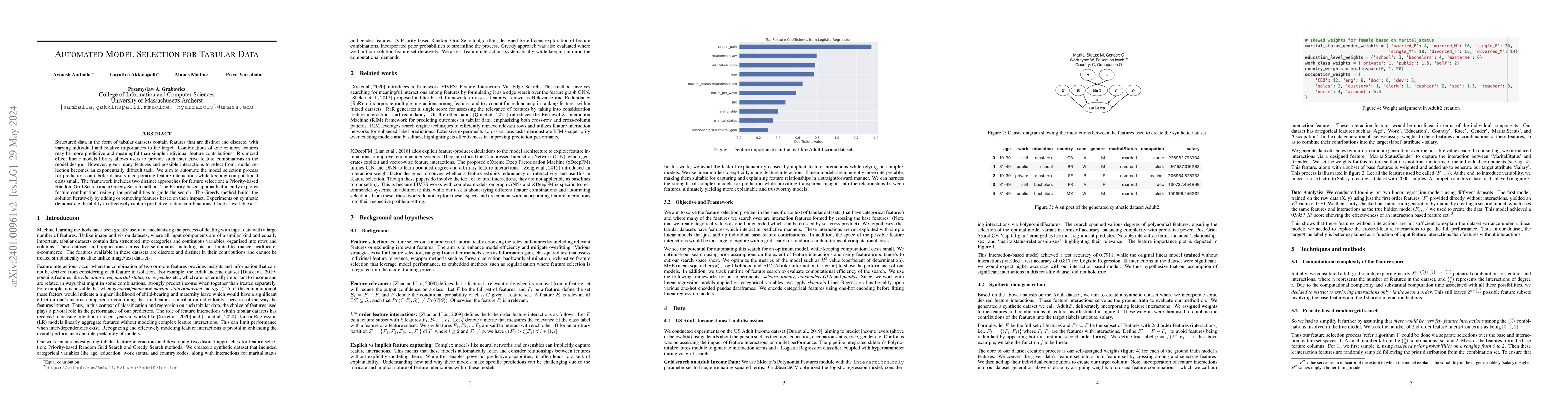 Thumbnail for Automated Model Selection for Tabular Data