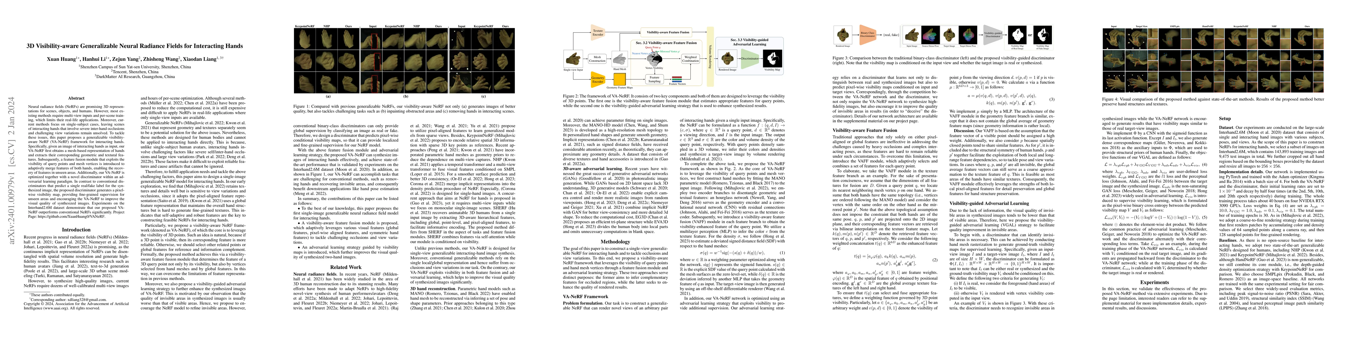 Thumbnail for 3D Visibility-aware Generalizable Neural Radiance Fields for Interacting
  Hands