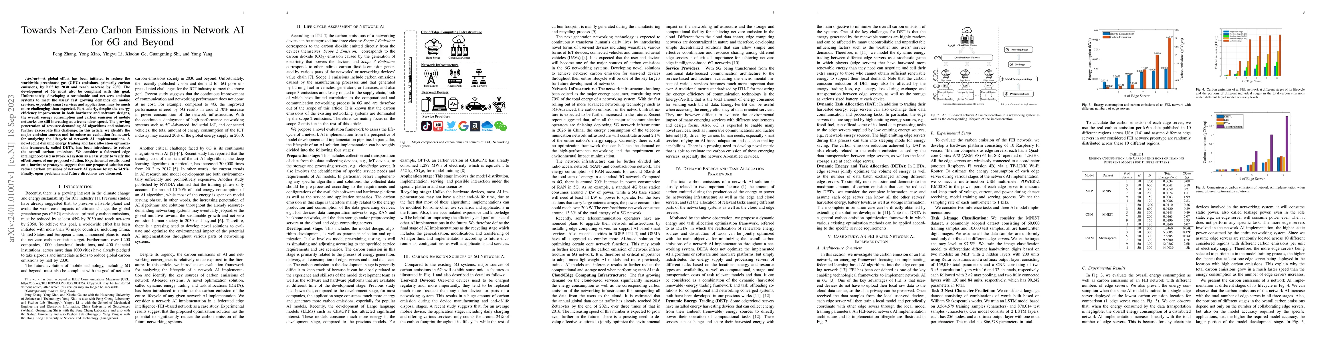 Thumbnail for Towards Net-Zero Carbon Emissions in Network AI for 6G and Beyond
