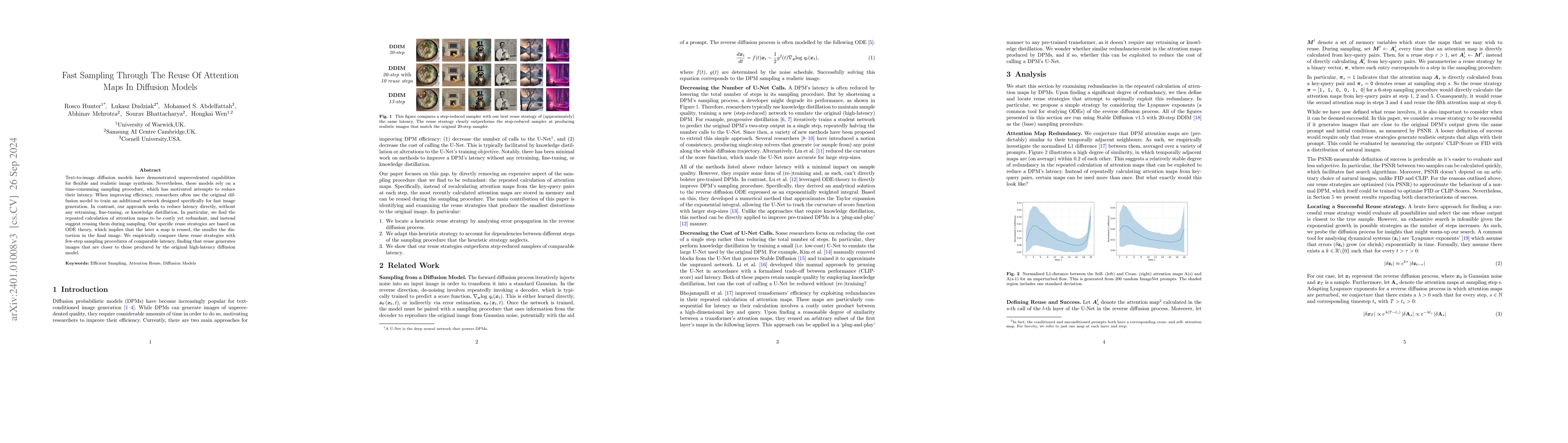 Thumbnail for Fast Sampling Through The Reuse Of Attention Maps In Diffusion Models