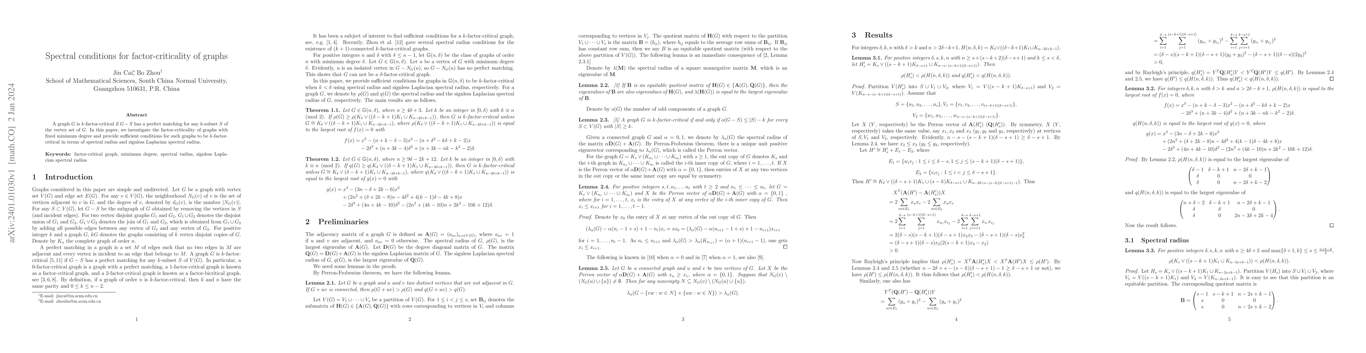 Thumbnail for Spectral conditions for factor-criticality of graphs
