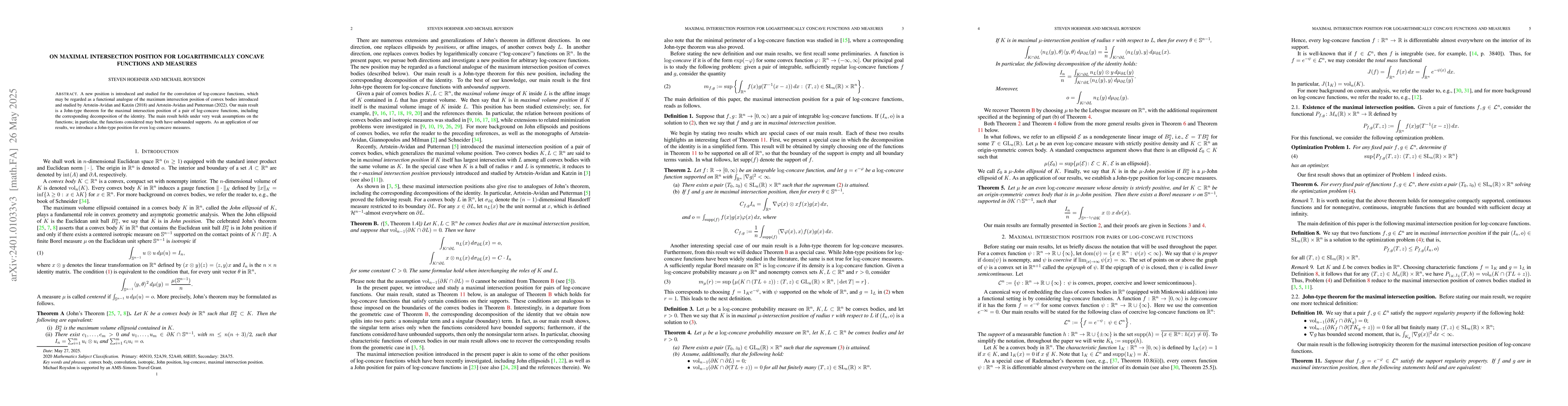 Thumbnail for An extremal problem for the convolution of logarithmically concave
  functions