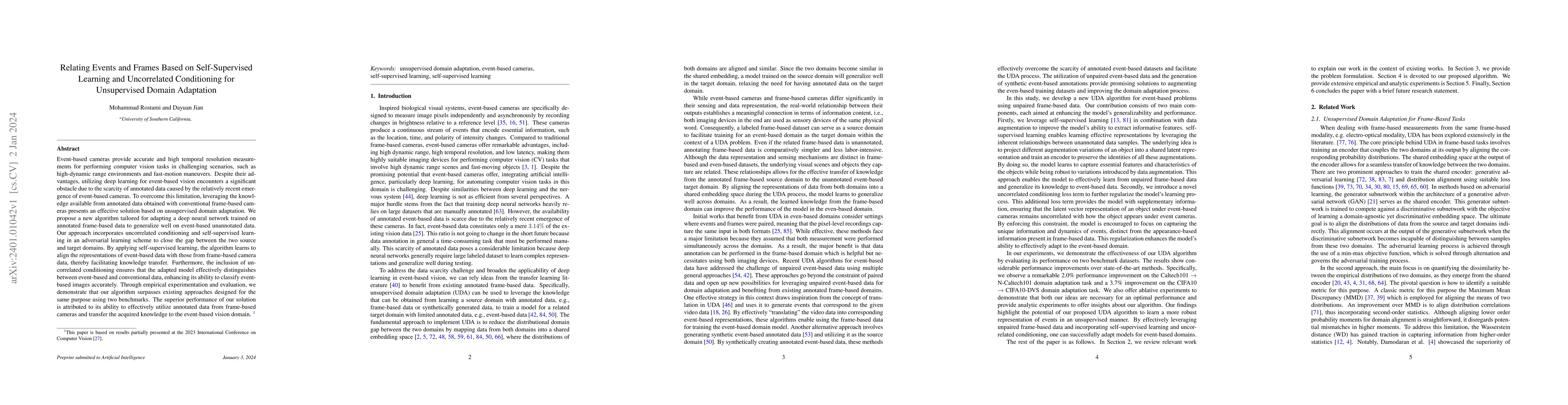 Thumbnail for Relating Events and Frames Based on Self-Supervised Learning and
  Uncorrelated Conditioning for Unsupervised Domain Adaptation