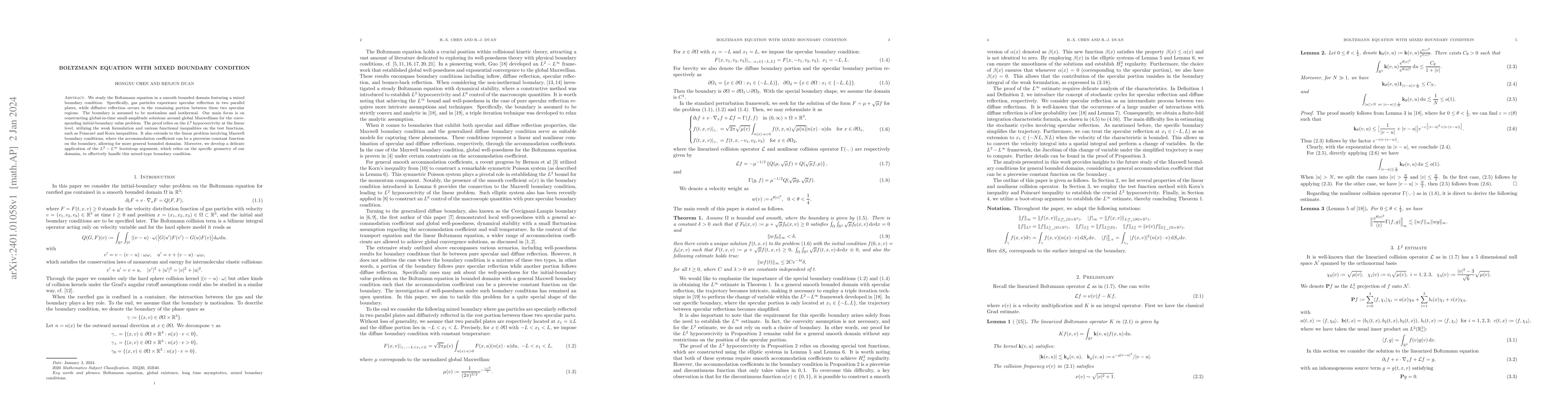 Thumbnail for Boltzmann equation with mixed boundary condition