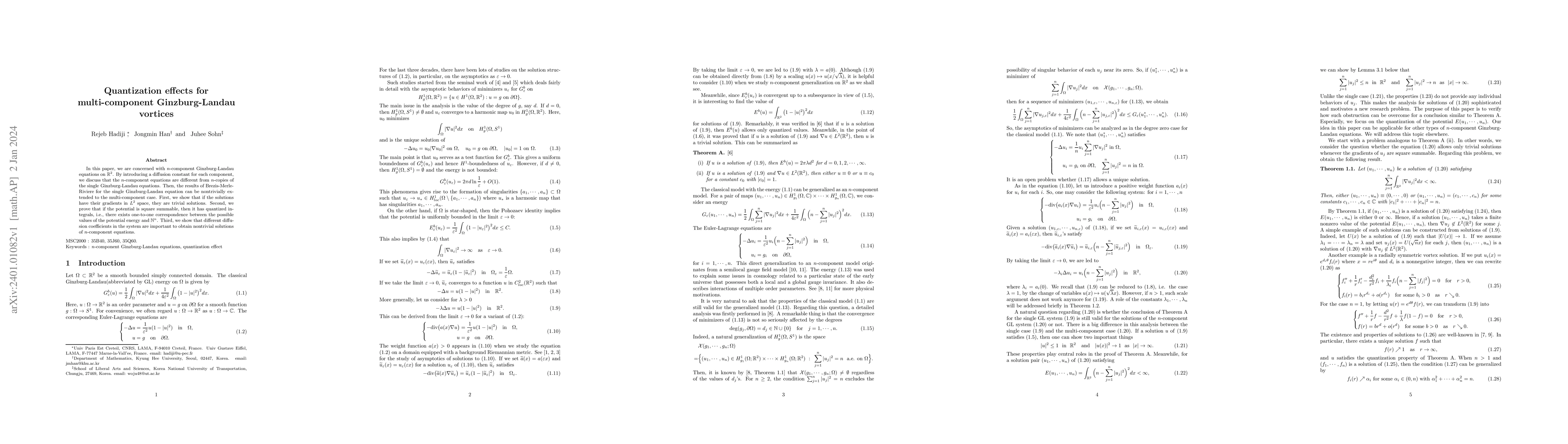Thumbnail for Quantization effects for multi-component Ginzburg-Landau vortices