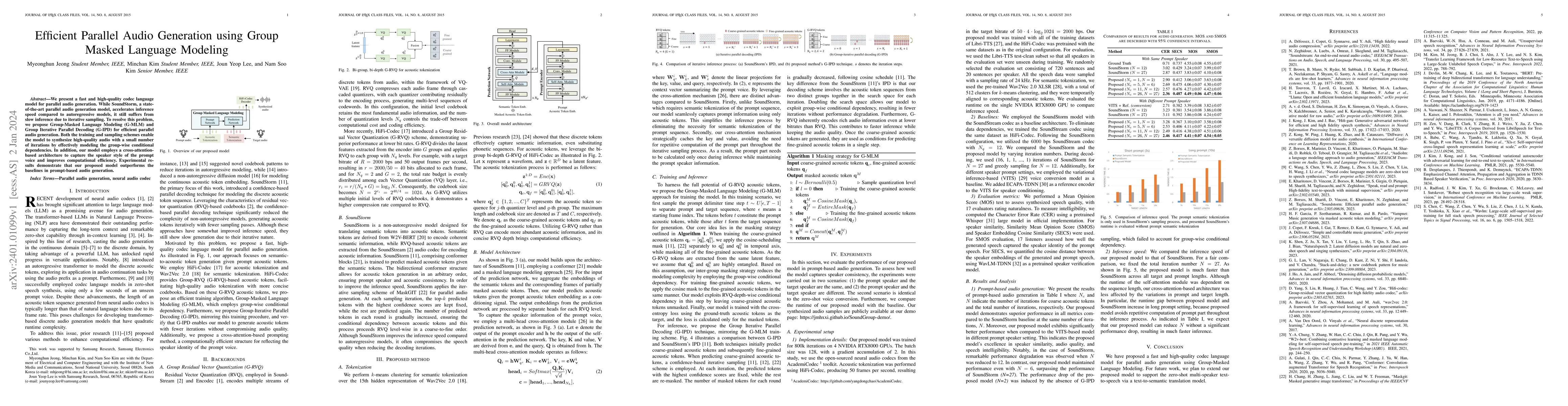Thumbnail for Efficient Parallel Audio Generation using Group Masked Language Modeling