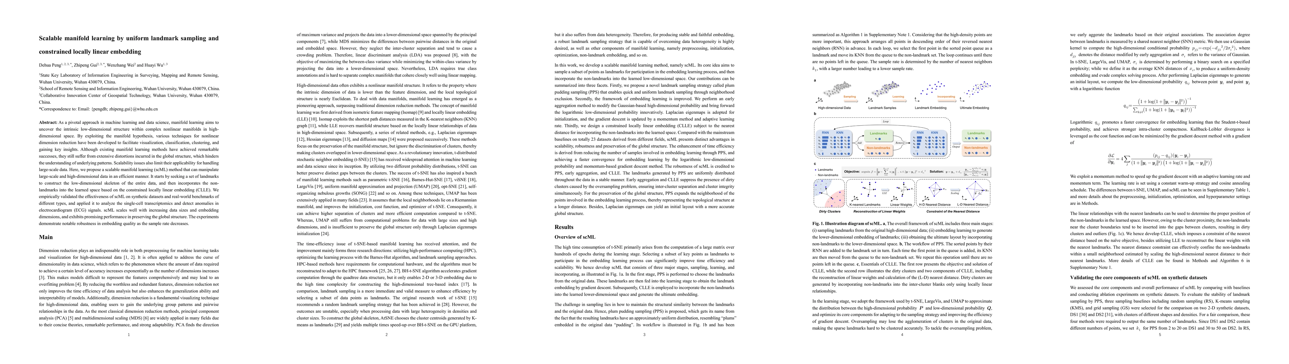 Thumbnail for Scalable manifold learning by uniform landmark sampling and constrained
  locally linear embedding