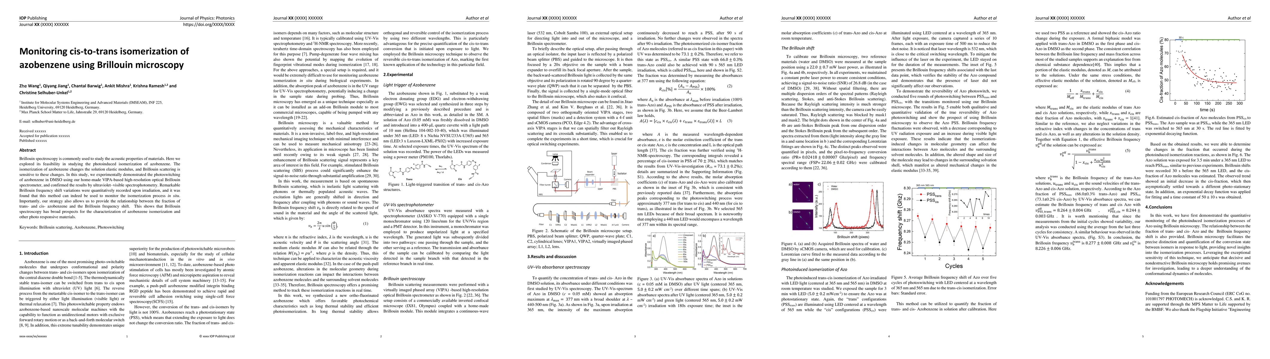 Thumbnail for Monitoring cis-to-trans isomerization of azobenzene using Brillouin
  microscopy