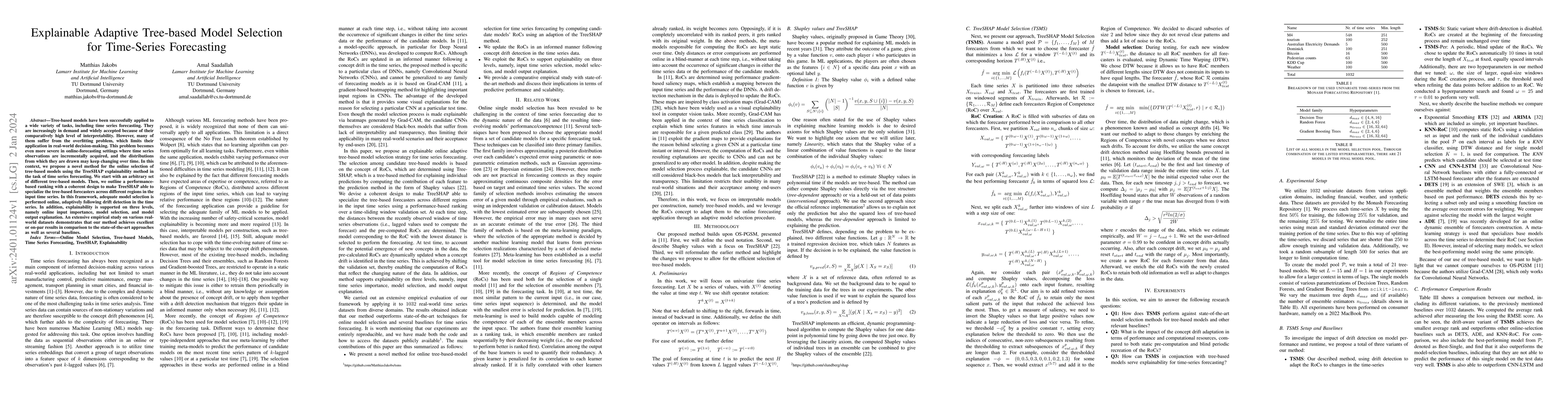 Thumbnail for Explainable Adaptive Tree-based Model Selection for Time Series
  Forecasting