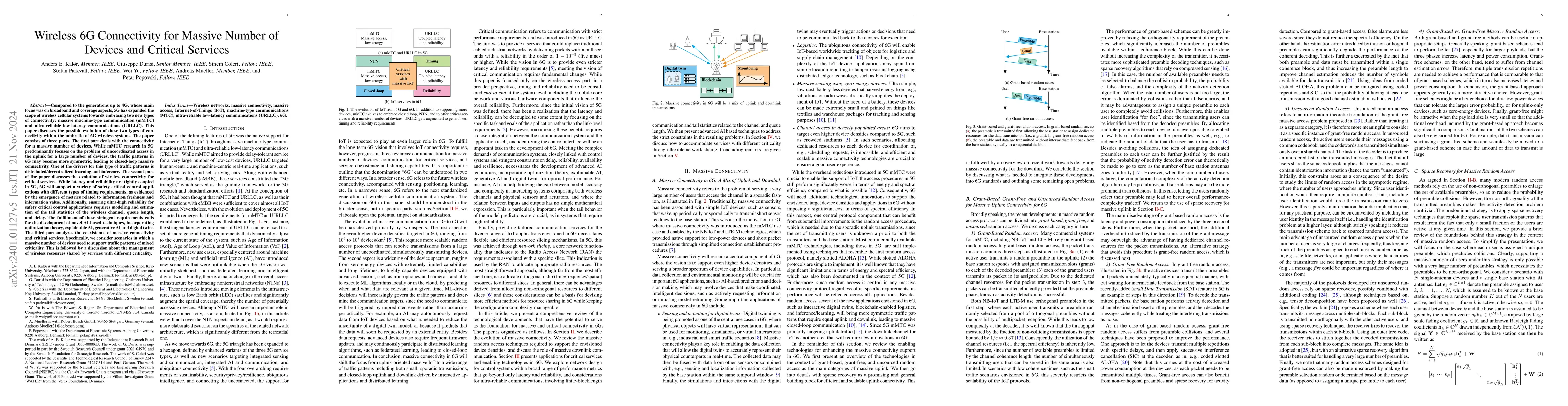 Thumbnail for Wireless 6G Connectivity for Massive Number of Devices and Critical
  Services