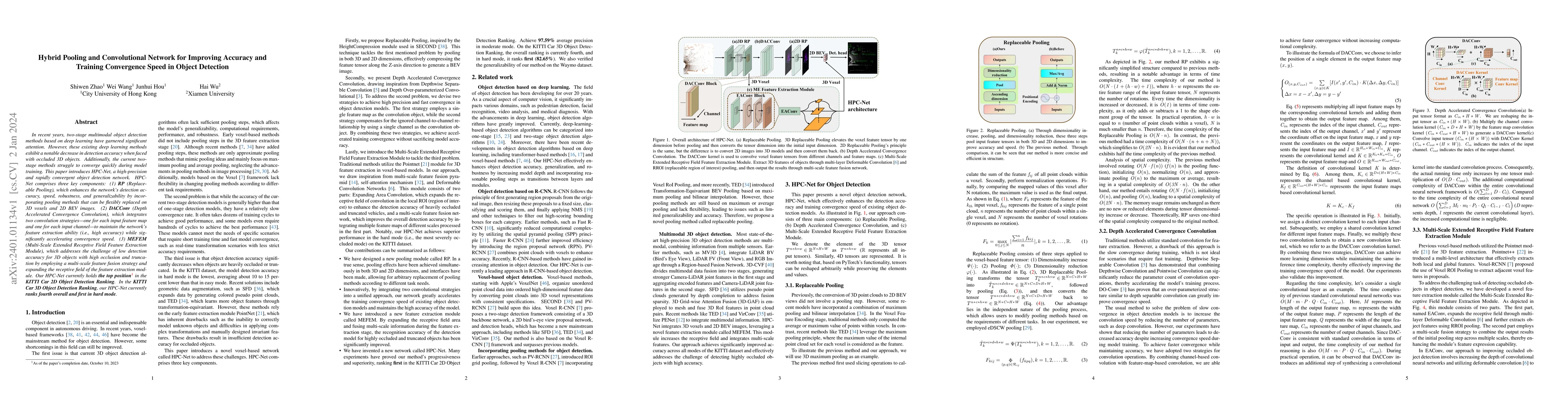 Thumbnail for Hybrid Pooling and Convolutional Network for Improving Accuracy and
  Training Convergence Speed in Object Detection