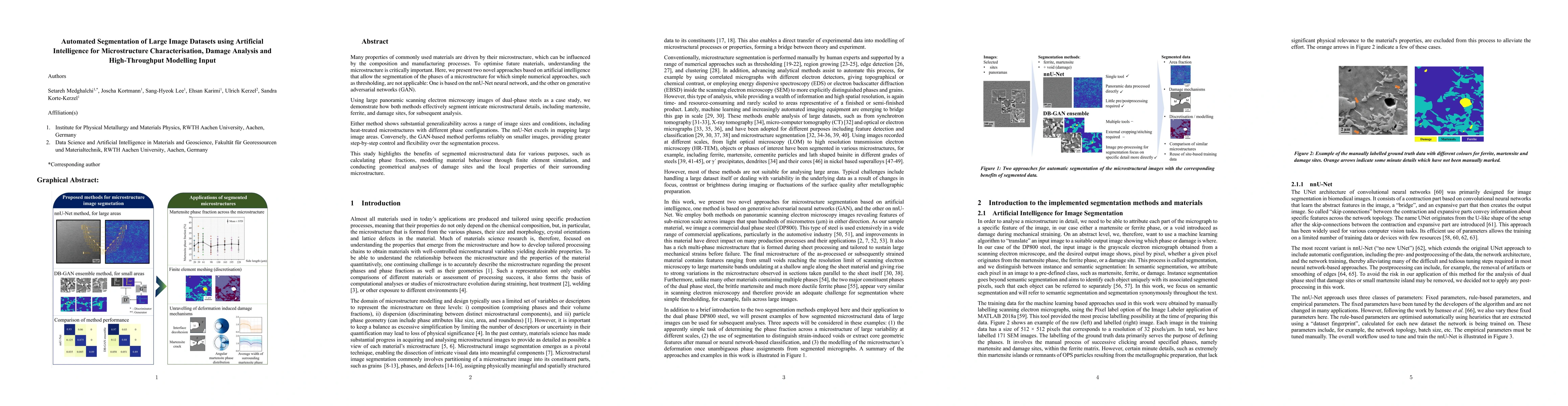 Thumbnail for Automated Segmentation of Large Image Datasets using Artificial
  Intelligence for Microstructure Characterisation, Damage Analysis and
  High-Throughput Modelling Input