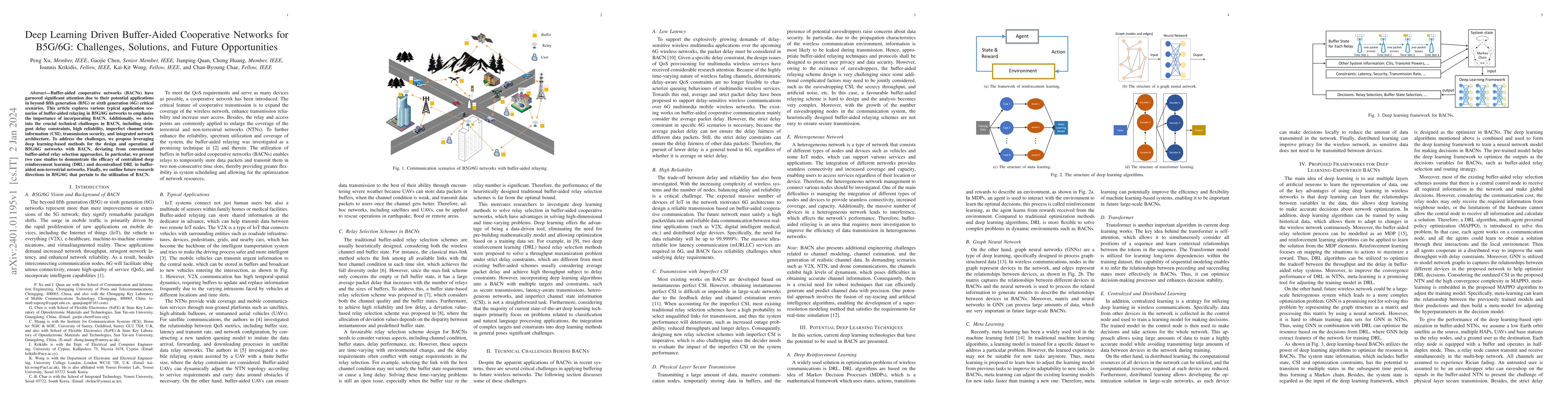 Thumbnail for Deep Learning Driven Buffer-Aided Cooperative Networks for B5G/6G:
  Challenges, Solutions, and Future Opportunities