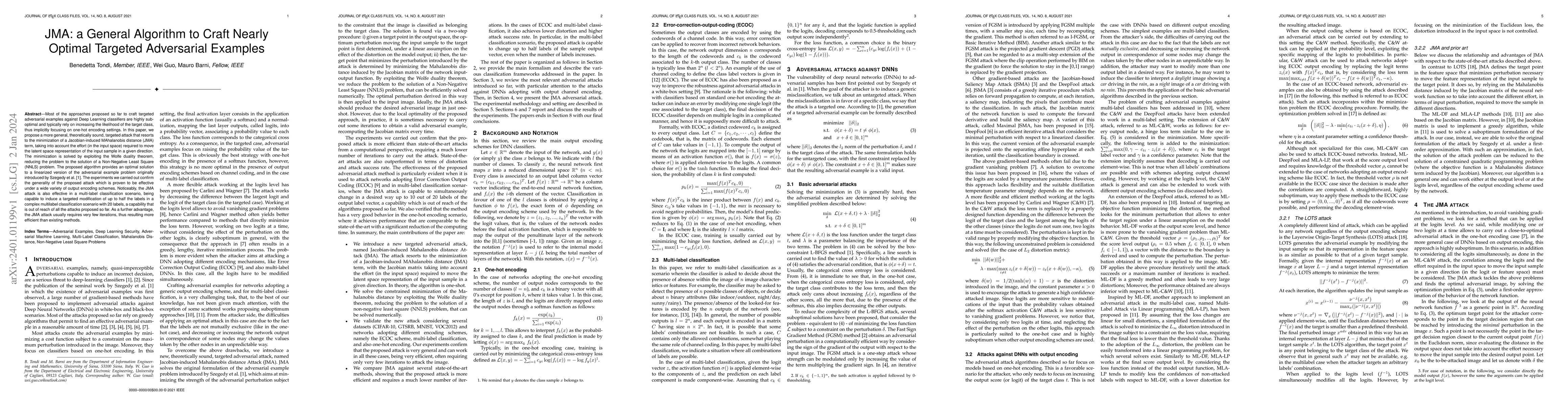 Thumbnail for JMA: a General Algorithm to Craft Nearly Optimal Targeted Adversarial
  Example