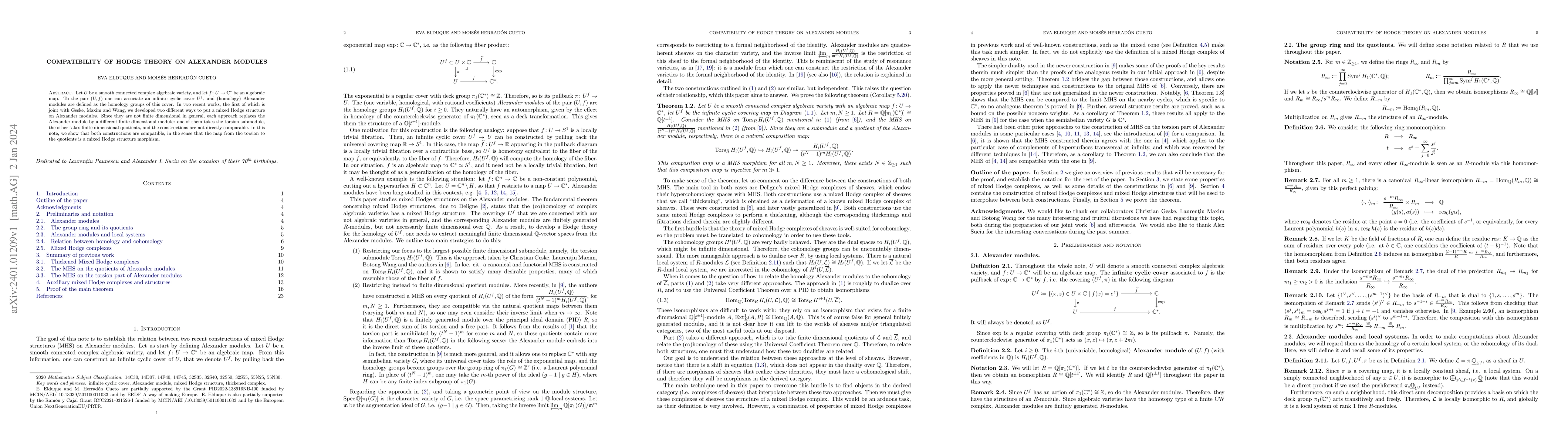 Thumbnail for Compatibility of Hodge Theory on Alexander Modules