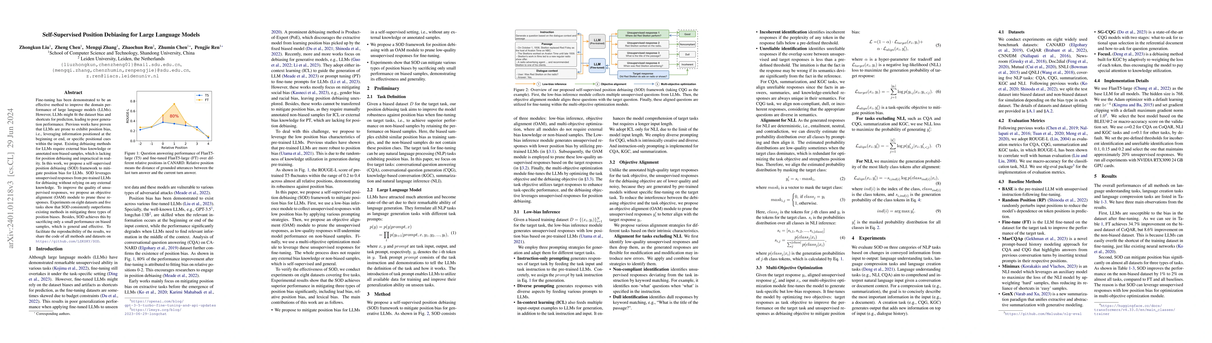 Thumbnail for Self-Supervised Position Debiasing for Large Language Models