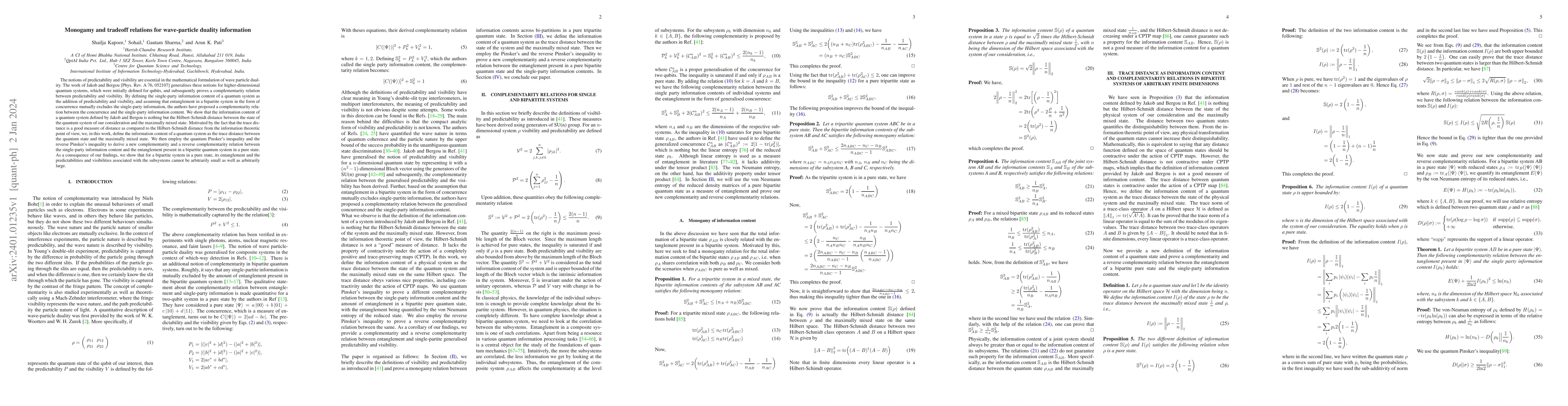 Thumbnail for Monogamy and tradeoff relations for wave-particle duality information