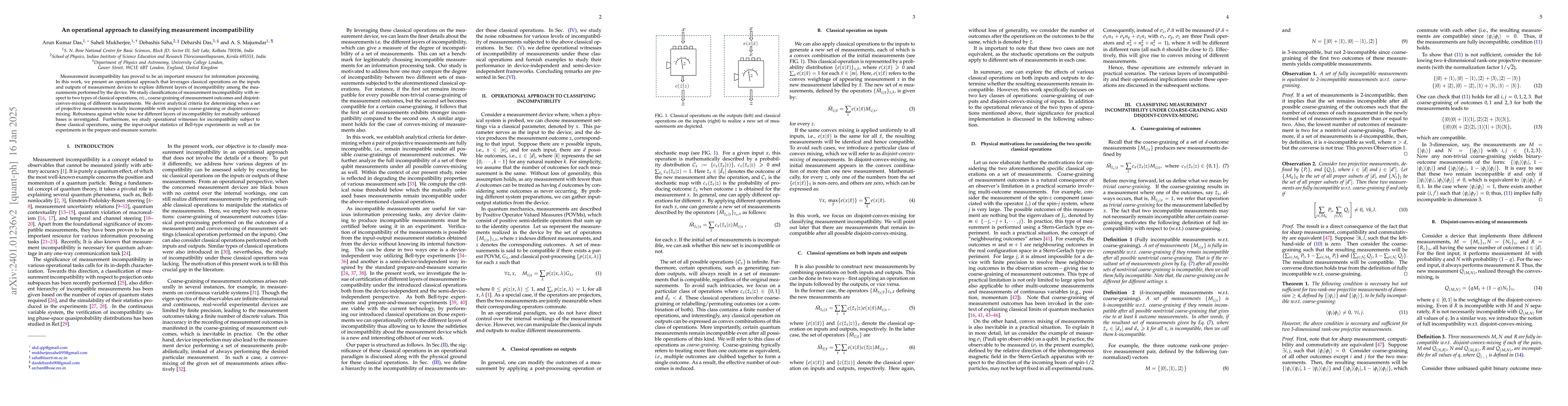 Thumbnail for An operational approach to classifying measurement incompatibility