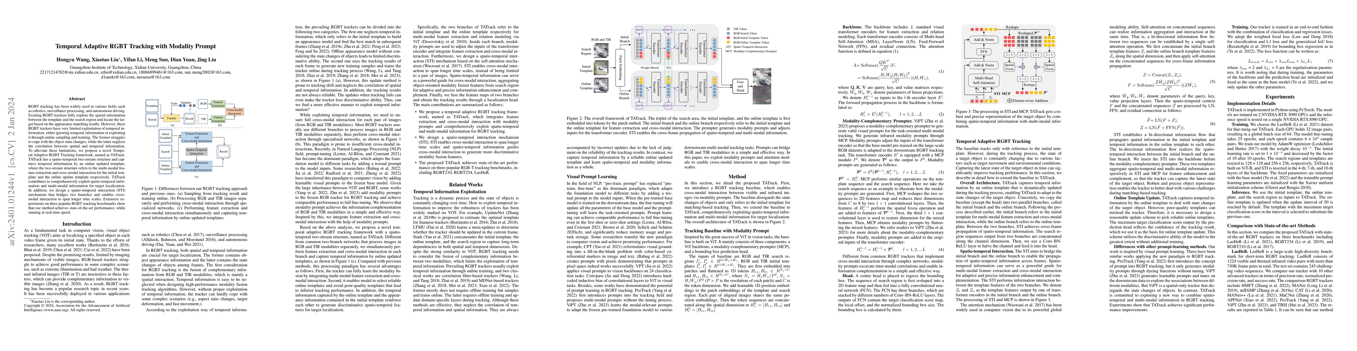 Thumbnail for Temporal Adaptive RGBT Tracking with Modality Prompt