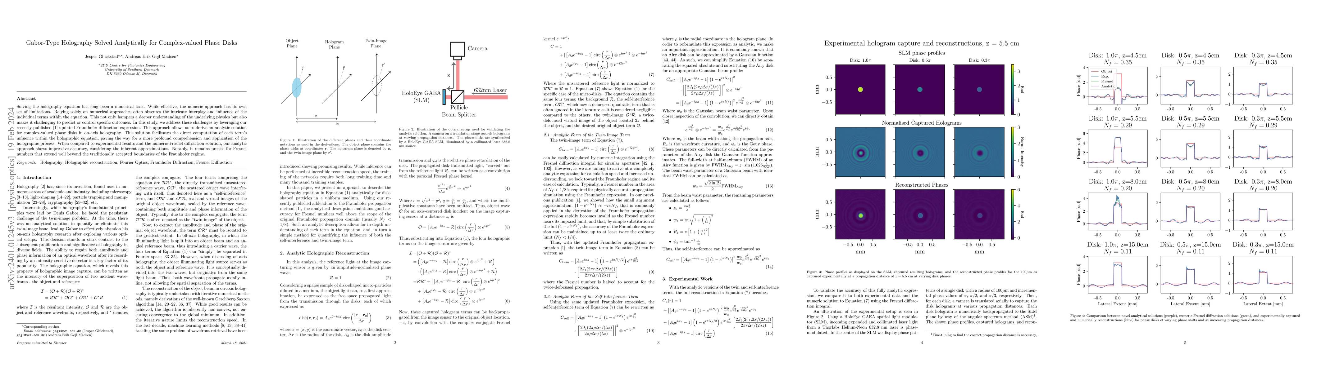 Thumbnail for Gabor-Type Holography Solved Analytically for Complex-valued Phase Disks